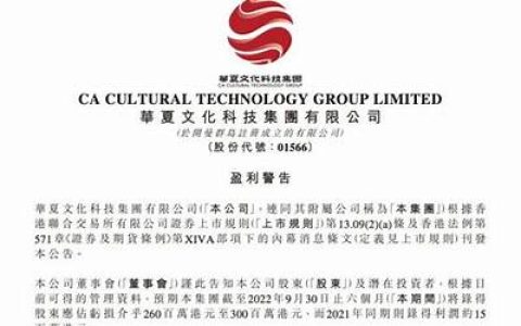 华夏文化科技：预期中期股东应占亏损介乎2.6亿港元至3亿港元(华夏文化科技公司定位)